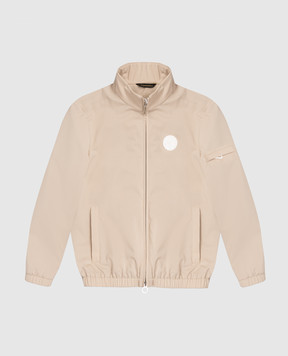 Stefano Ricci Children's beige windbreaker with emblem patch Y6J4100010PL001HSACJ6