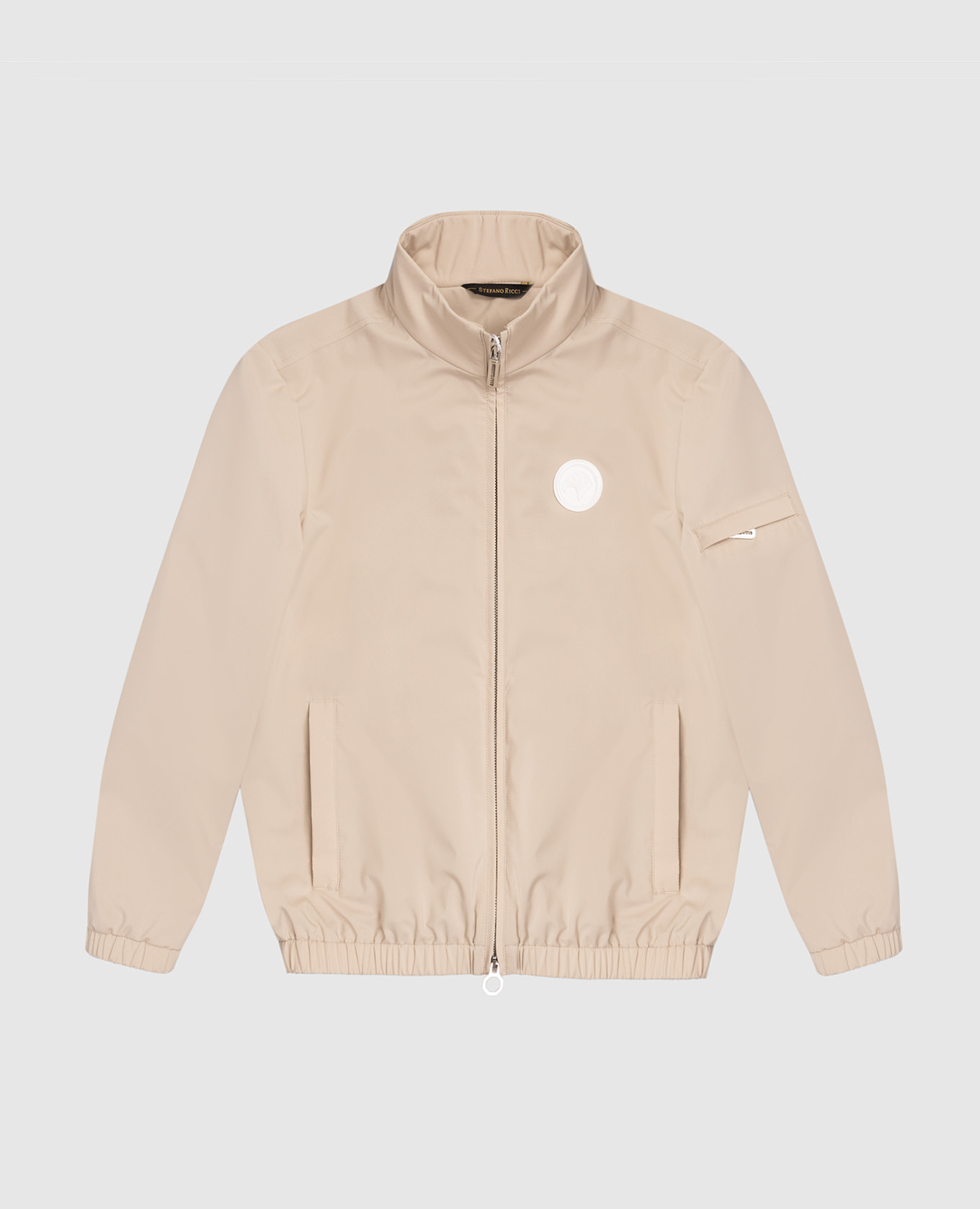 

Children's beige windbreaker with emblem patch Stefano Ricci