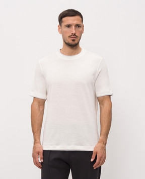 Brunello Cucinelli Ivory linen T-shirt MW8357427