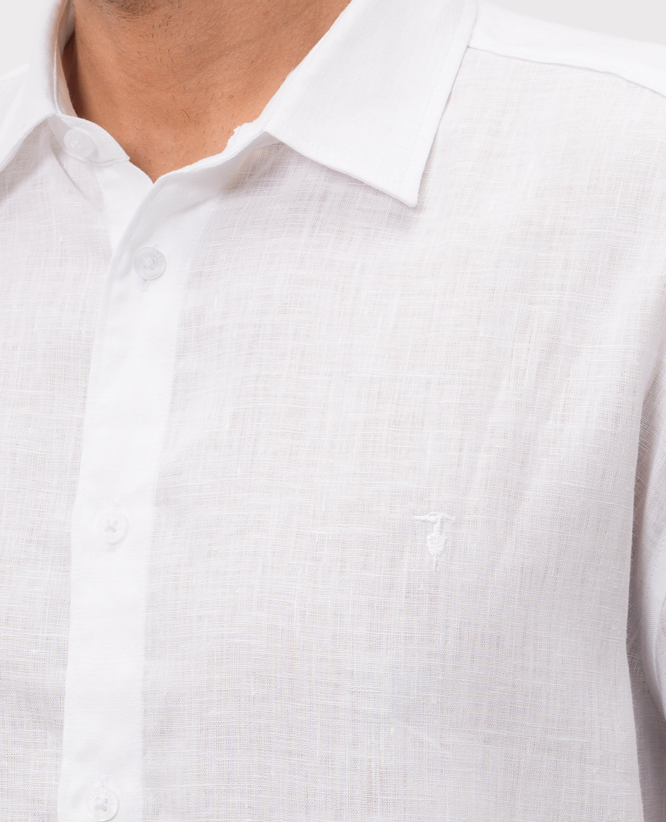 

White linen short-sleeved shirt Trussardi