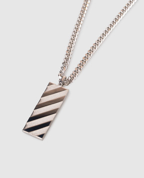 Off-White Silver chain with Diag pendant OMOB15WC99MET001
