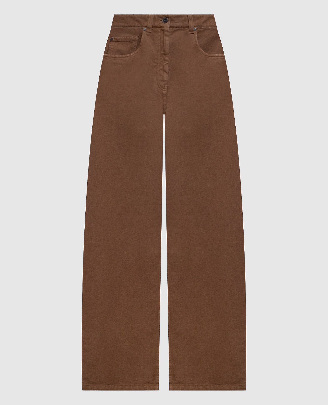 Brown denim palazzos Brunello Cucinelli