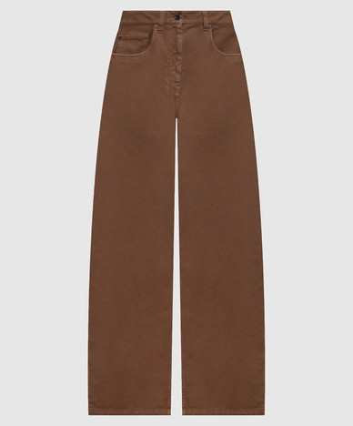 Brown denim palazzos