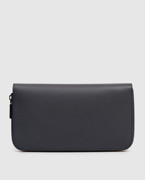 Stefano Ricci Blue leather clutch with textured emblem PP312GUMR