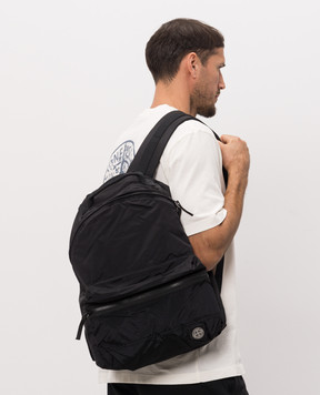 Stone Island Black backpack with logo patch L2S159200016S0251