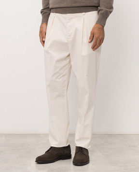 Brunello Cucinelli Ivory pants with patch M289L3030F