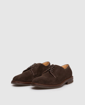 Brunello Cucinelli Brown suede derby shoes MZUPEAX810