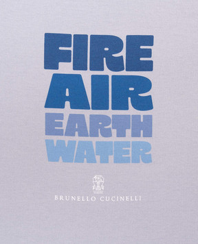Brunello Cucinelli Children's blue T-shirt with print B0B13T179C
