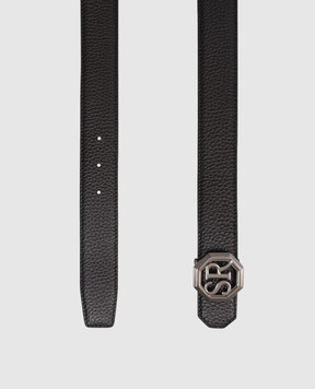 Stefano Ricci Black leather belt with monogram logo N352VDC184U