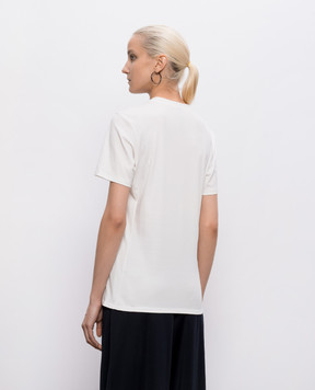 Intoca White long-sleeved cotton T-shirt DIOSBASICPOUD442