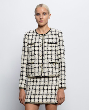 Twinset Ivory checked tweed jacket 262TP2752