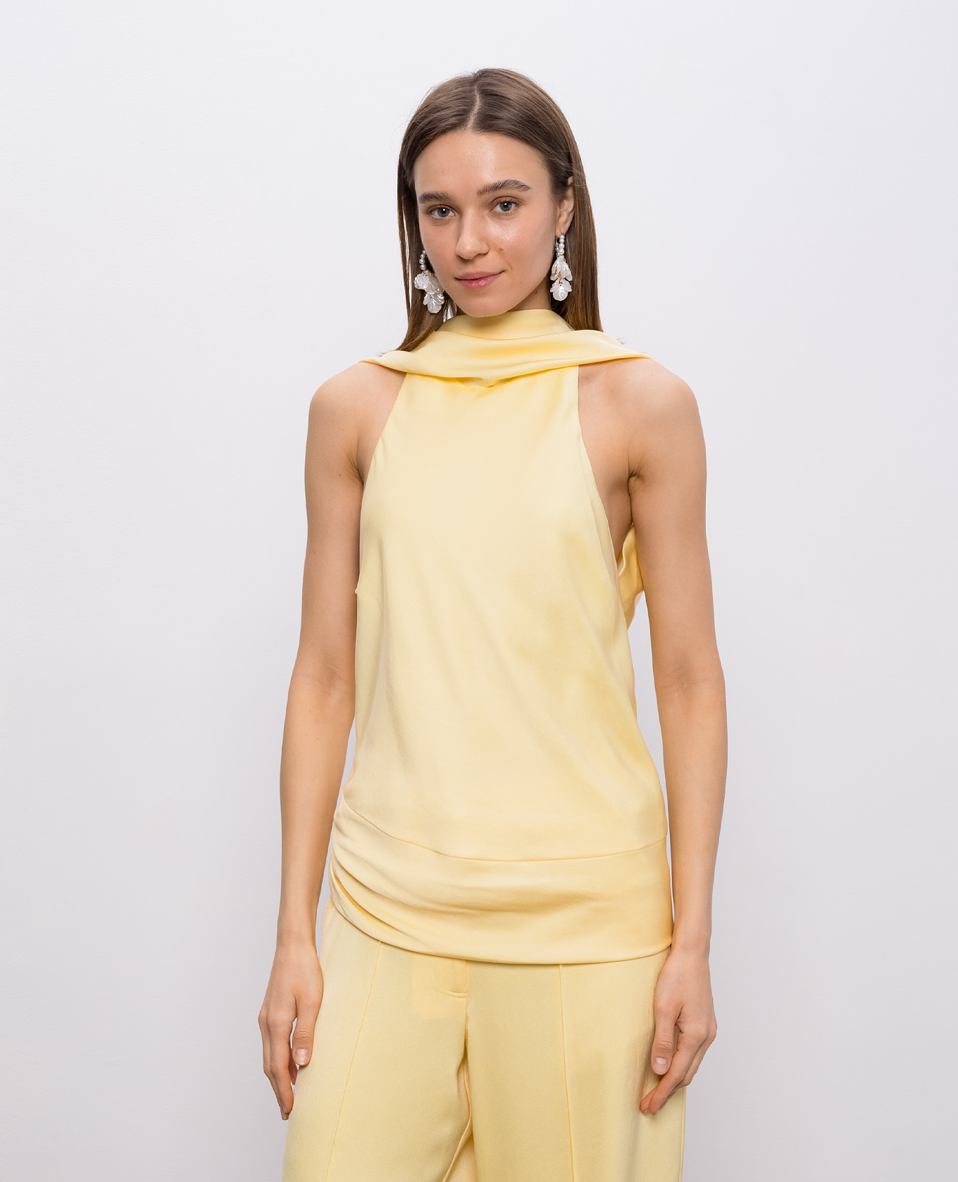 

Samira yellow draped top Simkhai
