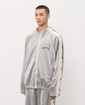 Palm Angels Grey sports jacket with logo print PMBD08MS26FAB002