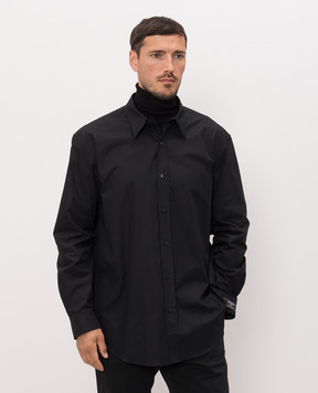 Balmain Black shirt with logo patch HH1HS555CG72
