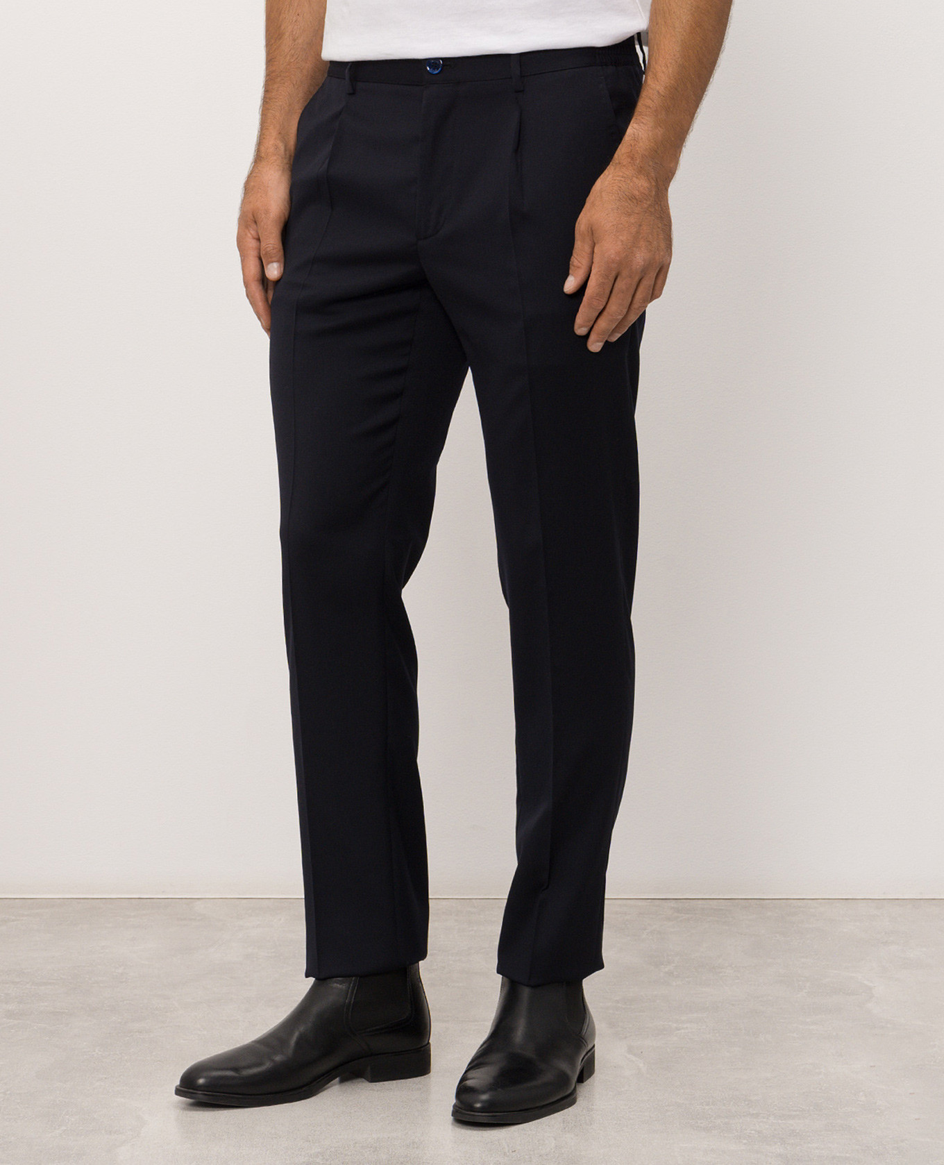 Navy blue wool pants Stefano Ricci 3
