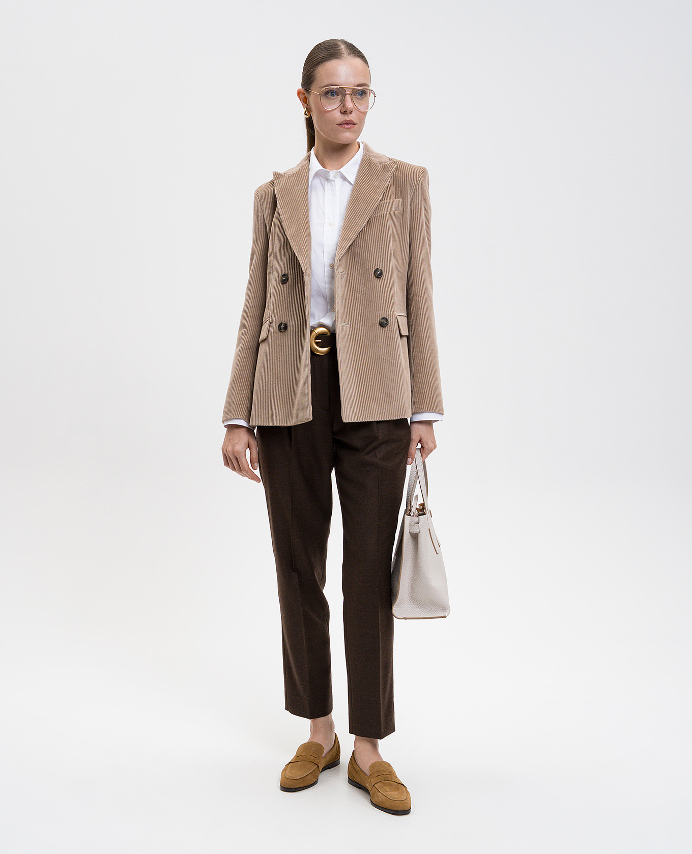 

Beige double-breasted corduroy jacket KATANGA Max Mara Weekend