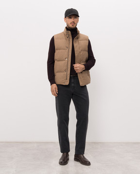 Canali Brown down vest made of wool SG03516O41123