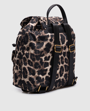 Twinset Beige leopard print backpack 262TD8071