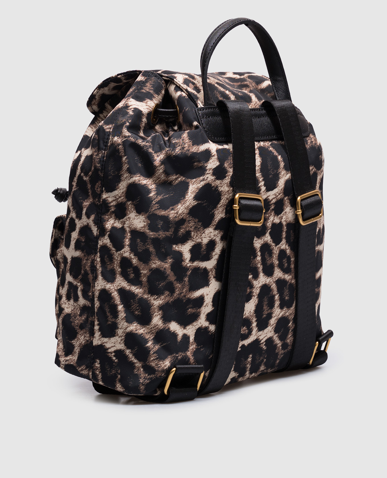 Beige leopard print backpack Twinset 3