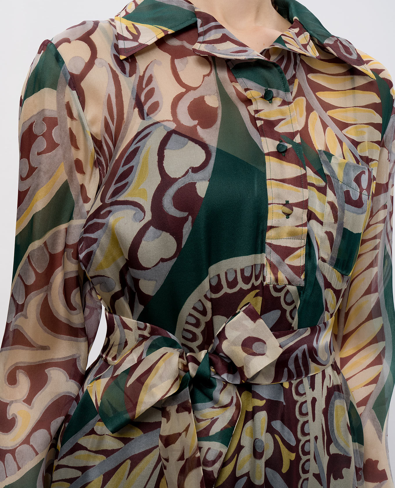 Floral print silk maxi shirt dress Etro 4