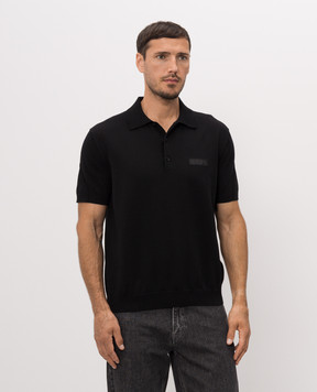 Givenchy Black polo shirt with logo patch BML0144YPF