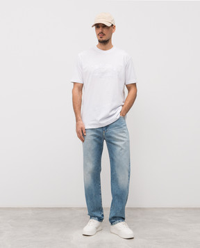 Iceberg White T-shirt with logo embroidery F0406325