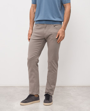 Canali Grey jeans with logo patch PD0163791729