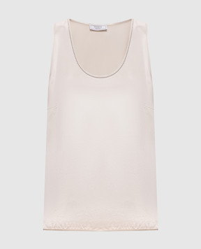 Peserico Beige top with monil chain A0848106638