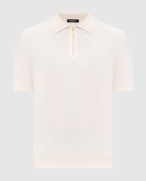Stefano Ricci Ivory polo with woven pattern K414015P31F26166
