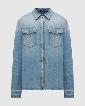 Versace Blue denim shirt with a worn effect 10207231A16386