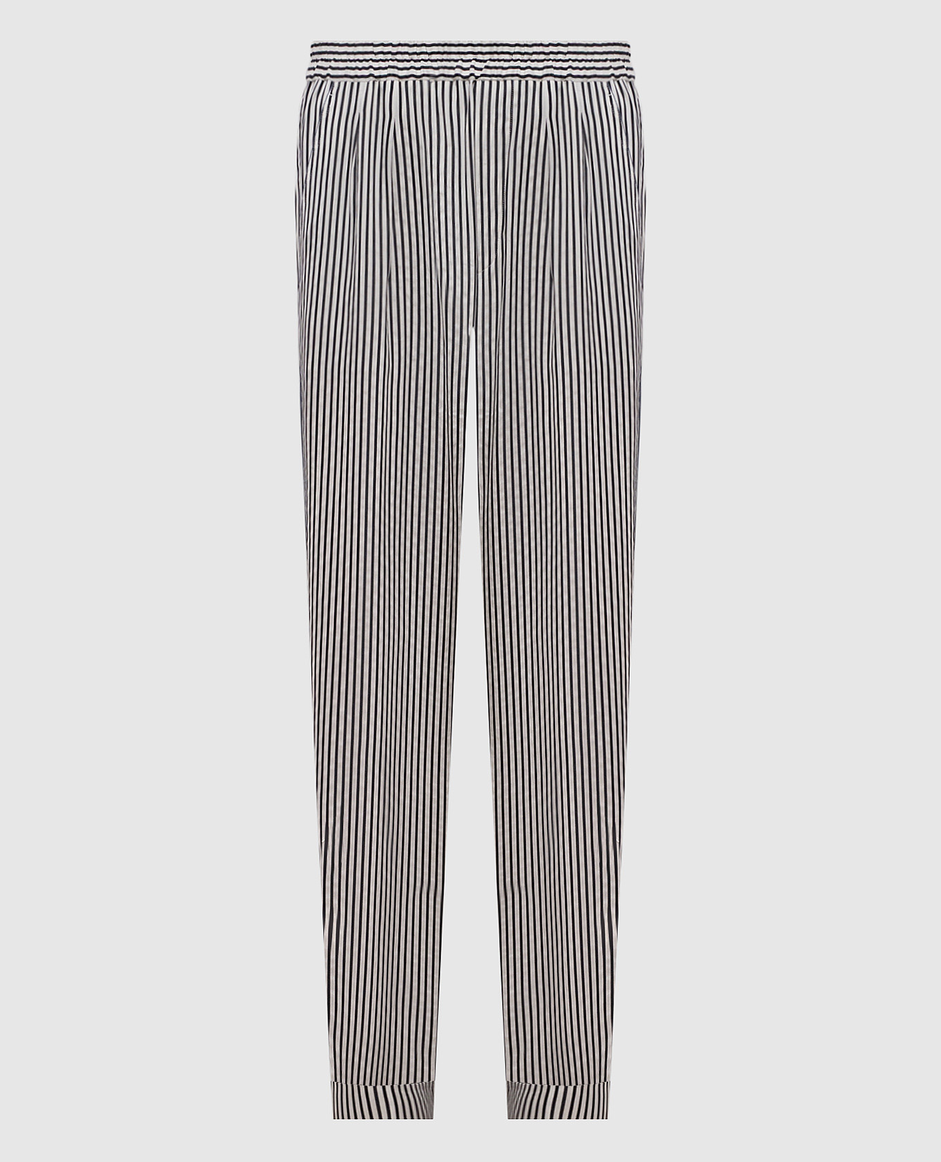 Pantalon en soie à rayures blanches