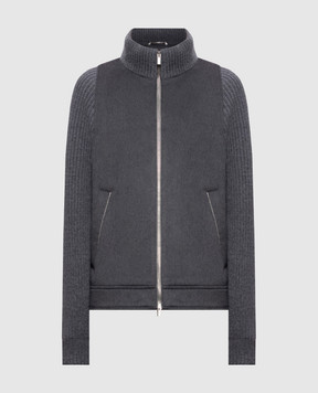 Peserico Gray wool jacket with monil chain A21107A8846
