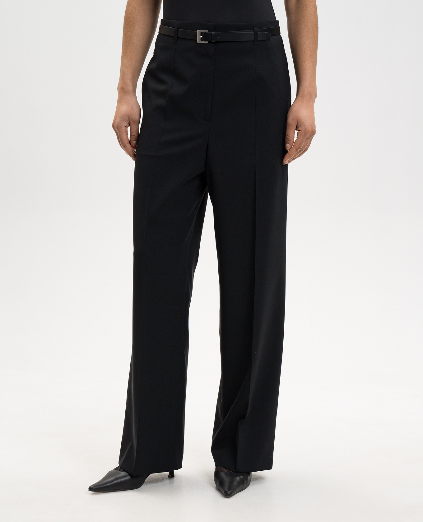 Black wool pants with belt Juun.j 3
