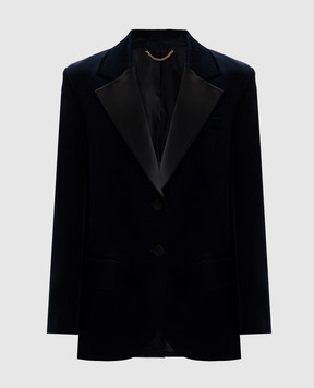 Victoria Beckham Camilla blue velvet jacket 1425WJK007244B