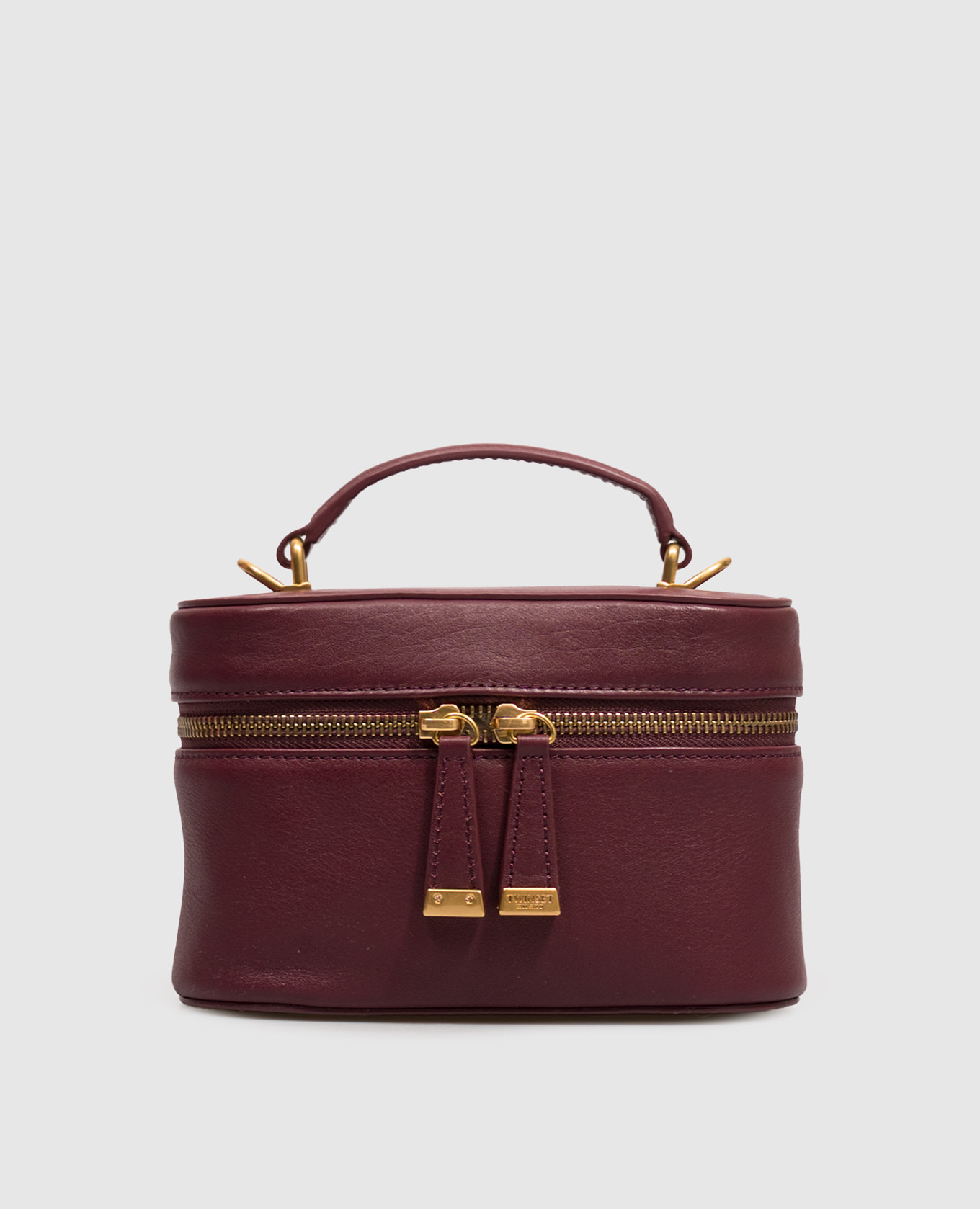 Burgundy leather cross-body bag