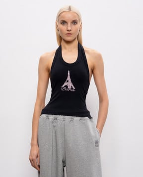 Vetements Black top with crystals WE76TT522B
