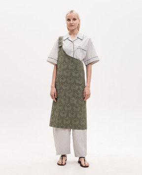 Le Jacquard Fraincais Green Braise cotton apron 31697