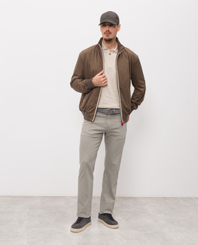 Kiton Grey jeans with logo patch UPNJSK0602H