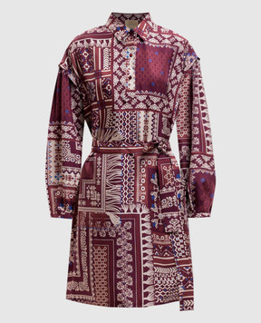 Momoni Uma burgundy silk dress MODR06101MO
