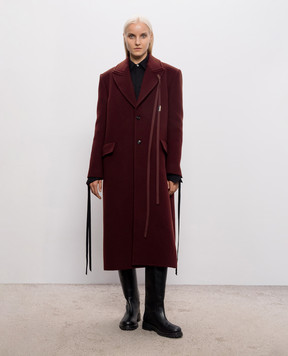 Ann Demeulemeester Aldina burgundy coat with wool B0014262FA510