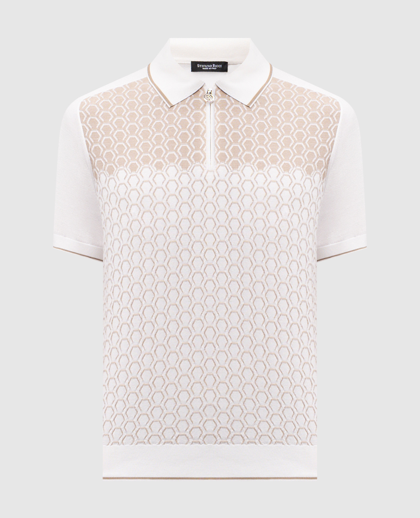 

White polo with silk Stefano Ricci