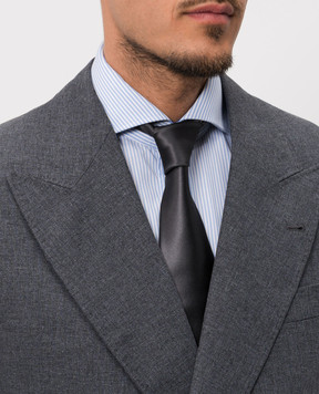 Brunello Cucinelli Gray silk tie MR8130018P