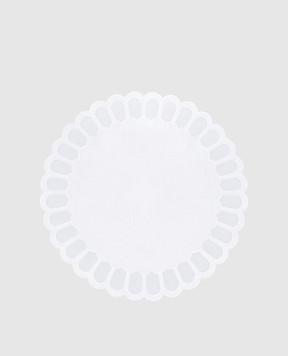 Los Encajeros Zurbano white linen placemat PLACEMATZURBANO