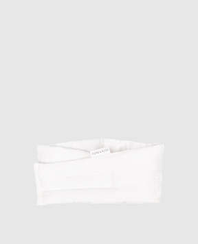 Dore & Rose White silk sleep mask with a pattern DEEPSLEEPMASK