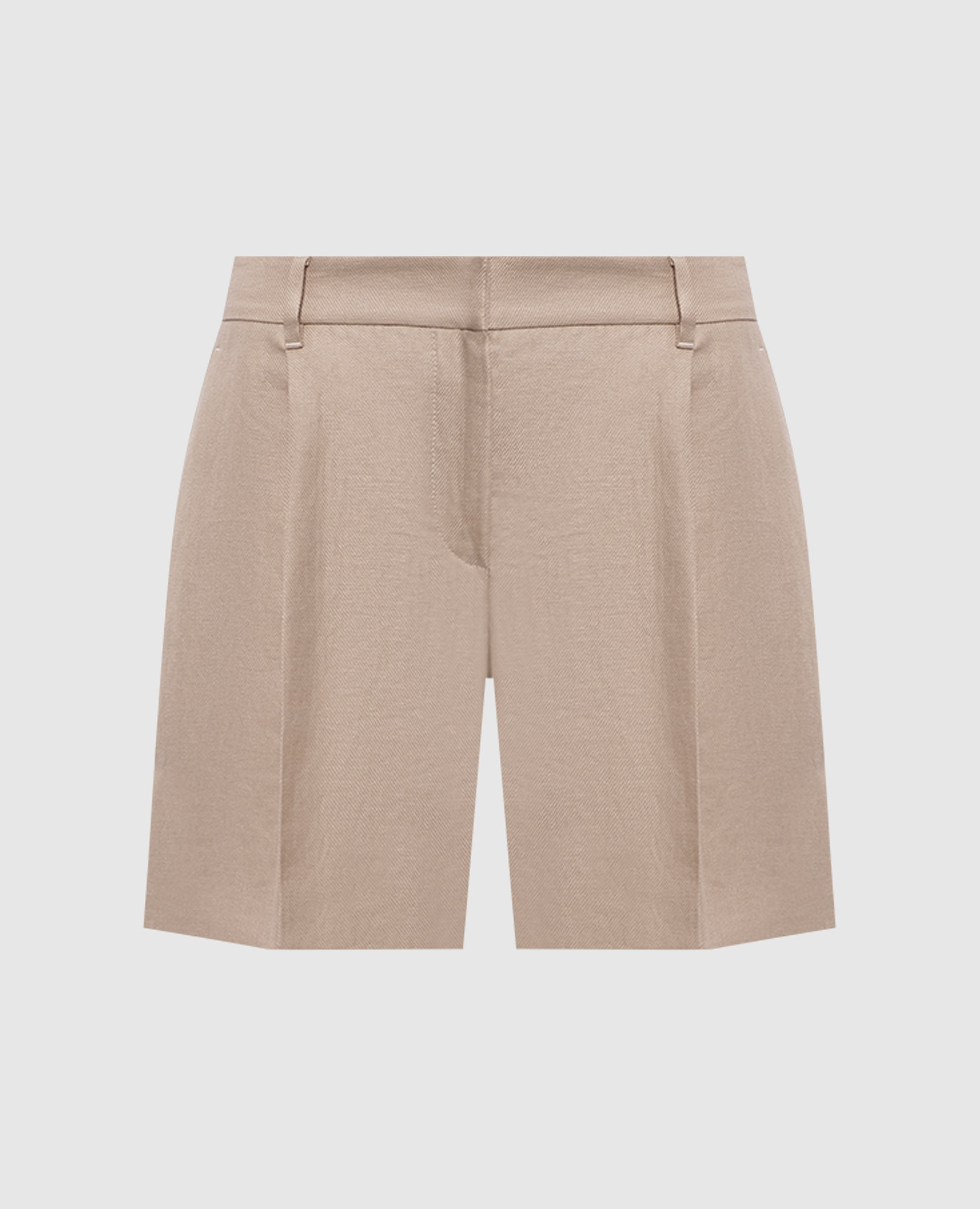 

Beige linen shorts with monil chain Brunello Cucinelli