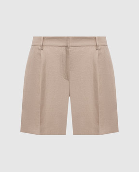 Brunello Cucinelli Beige linen shorts with monil chain MH527P8923