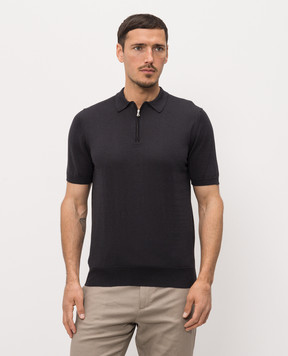 Cashmere&Whiskey Dark gray polo with silk FS05