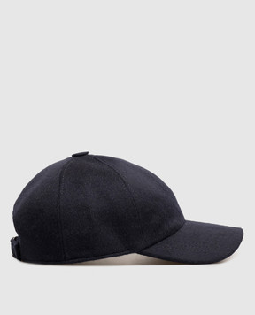 Cashmere&Whiskey Blue wool and cashmere cap 9925001