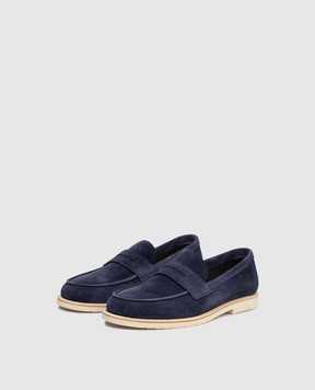 Brunello Cucinelli Blue suede loafers MZUPAIX653