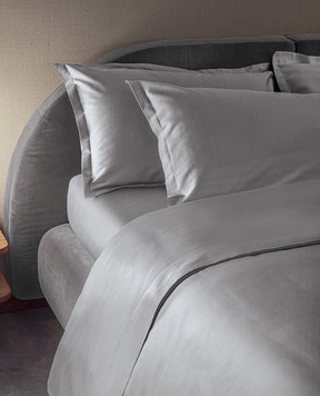 Fazzini Grey cotton satin bed linen set TRECENTO TRCCOCO155X200RS268